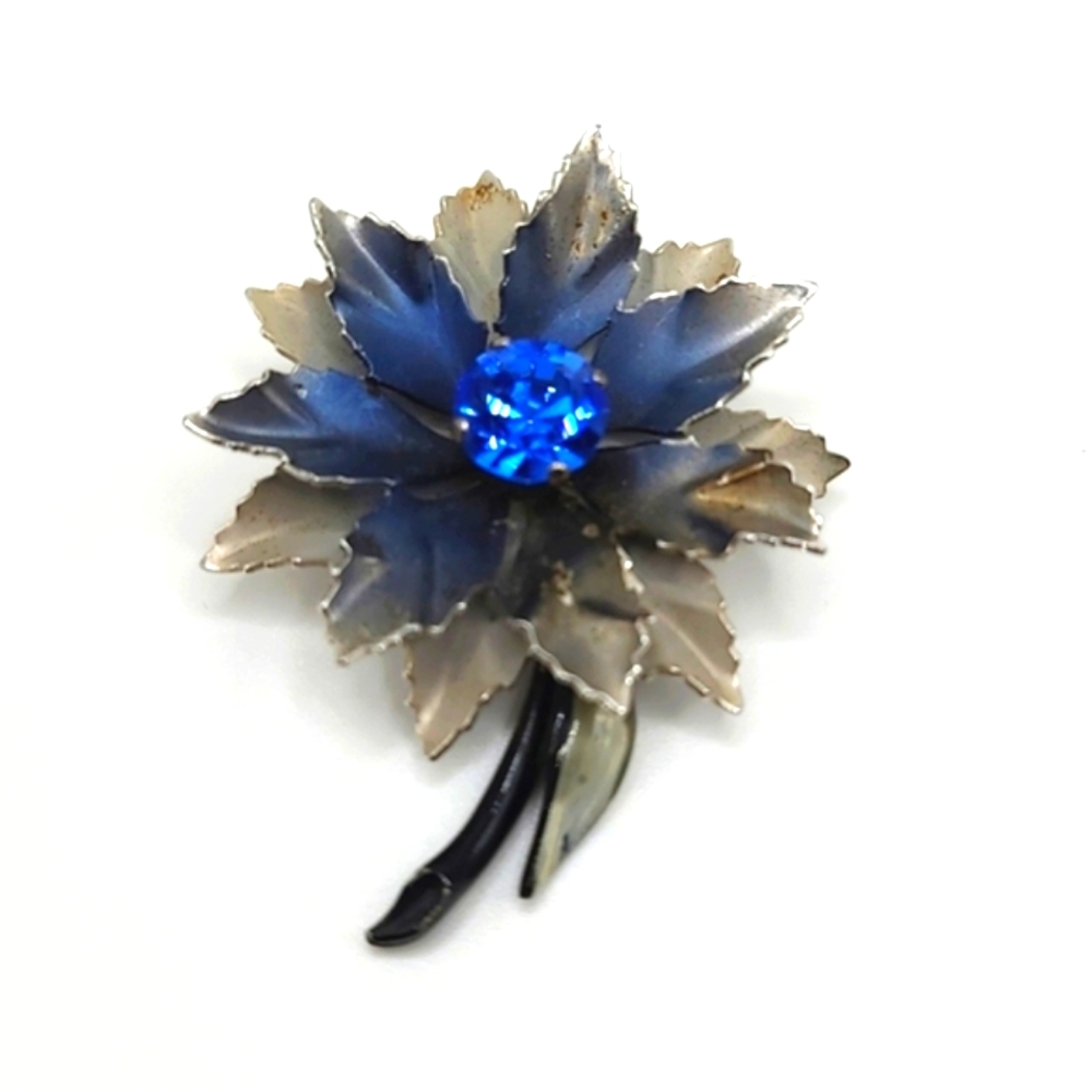 Vintage Metal Enamel Flower Pin